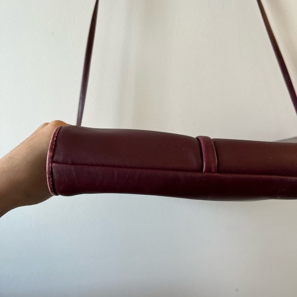 SILVANO BIAGINI Burgundy Flat Crossbody Leather Bag - Picture 13 of 16